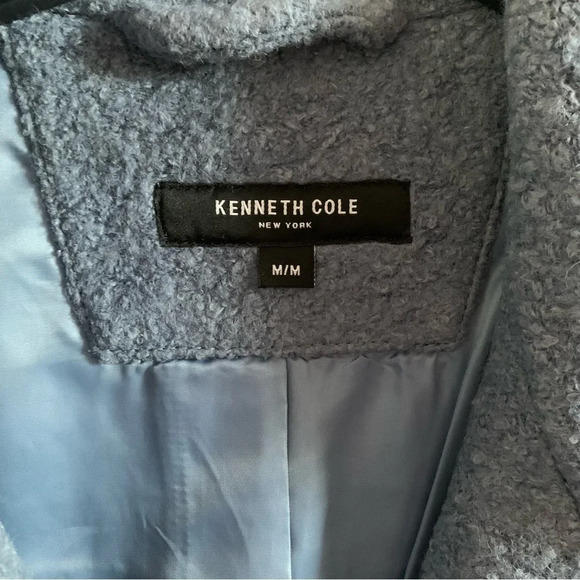 NWT Kenneth Cole New York Periwinkle Wool Blend Bouclé Coat Size Medium - Picture 6 of 6